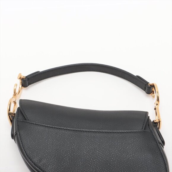 Christian Dior Saddle Bag Leather Shoulder bag Black - Picture 6 of 13